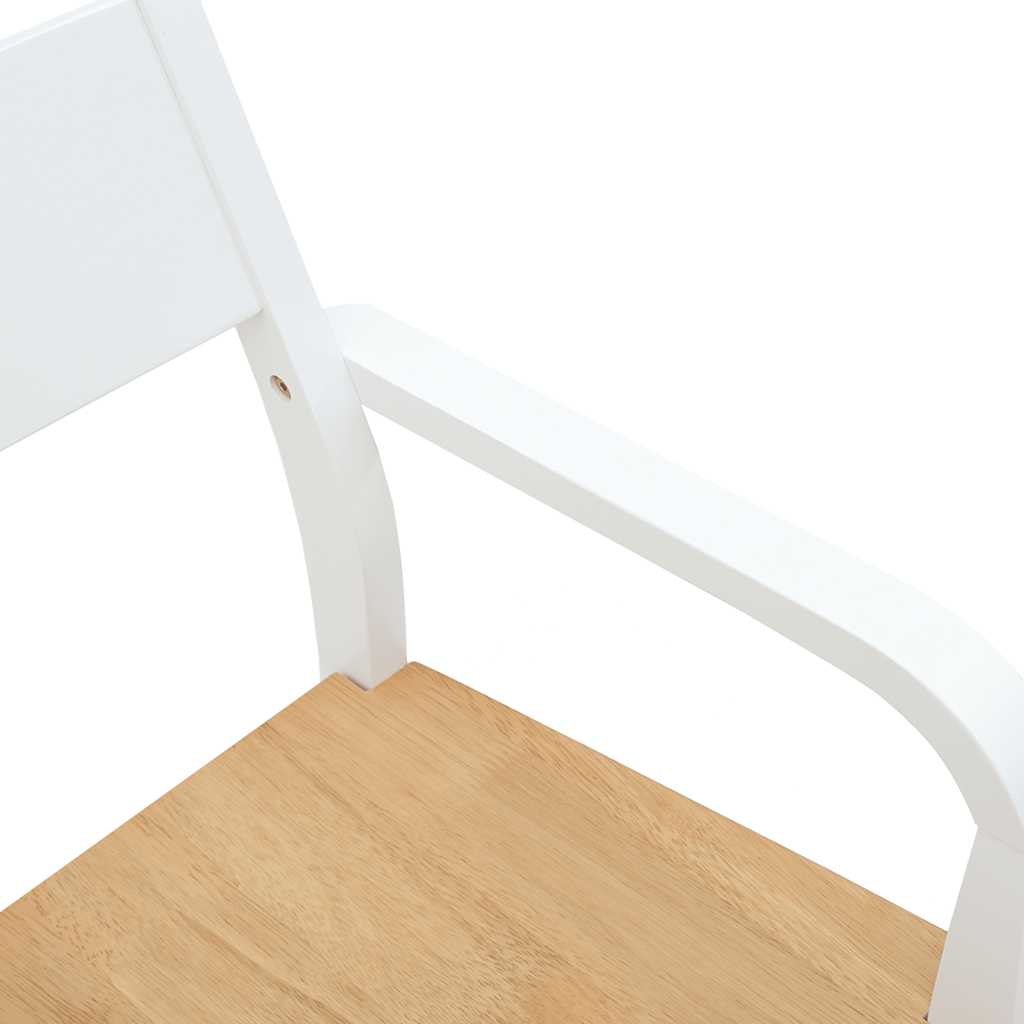 Eetkamerstoelen 2 st massief hout rubber wit is nu te koop bij PeponiXL, paradijselijk wonen!