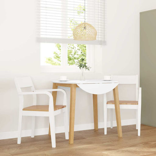 Eetkamerstoelen 2 st massief hout rubber wit is nu te koop bij PeponiXL, paradijselijk wonen!