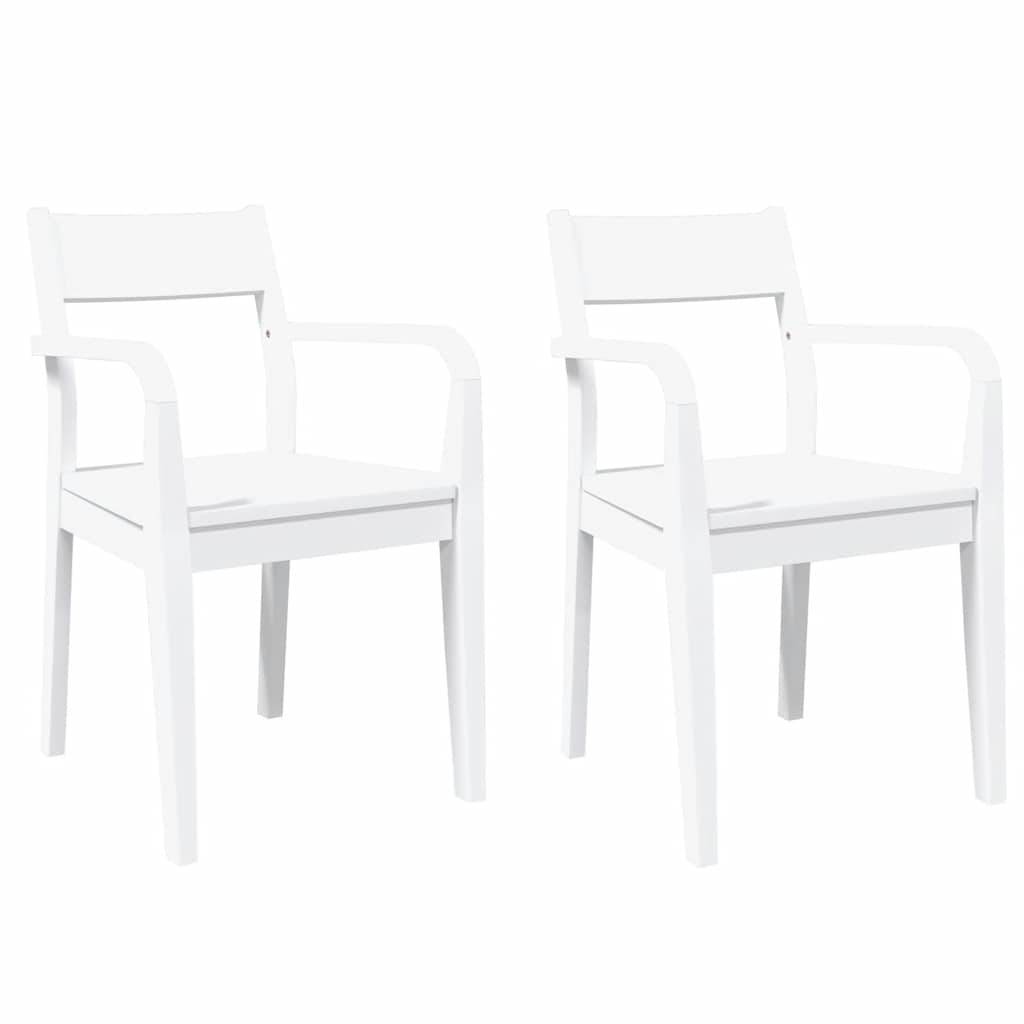 Eetkamerstoelen 2 st massief hout rubber wit is nu te koop bij PeponiXL, paradijselijk wonen!