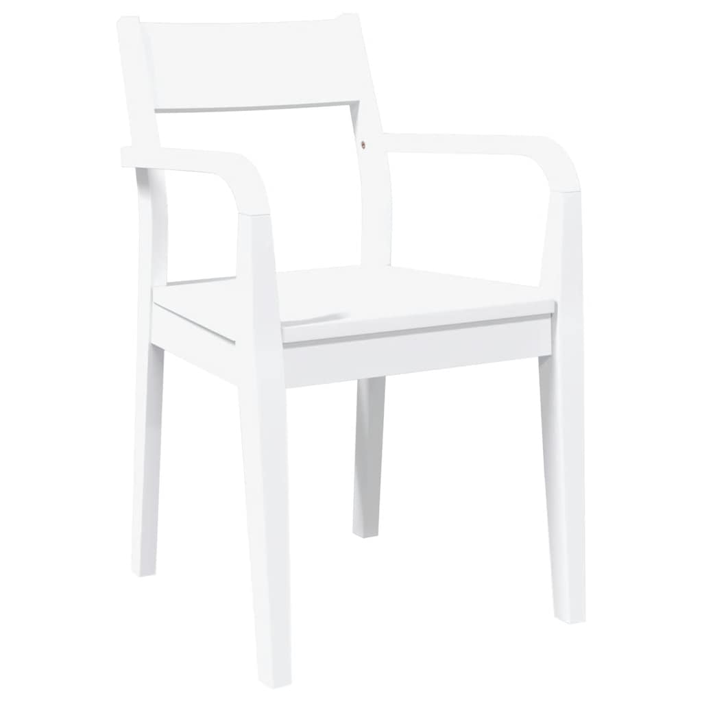 Eetkamerstoelen 2 st massief hout rubber wit is nu te koop bij PeponiXL, paradijselijk wonen!