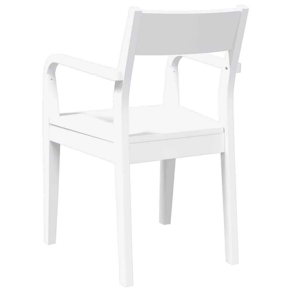 Eetkamerstoelen 2 st massief hout rubber wit is nu te koop bij PeponiXL, paradijselijk wonen!
