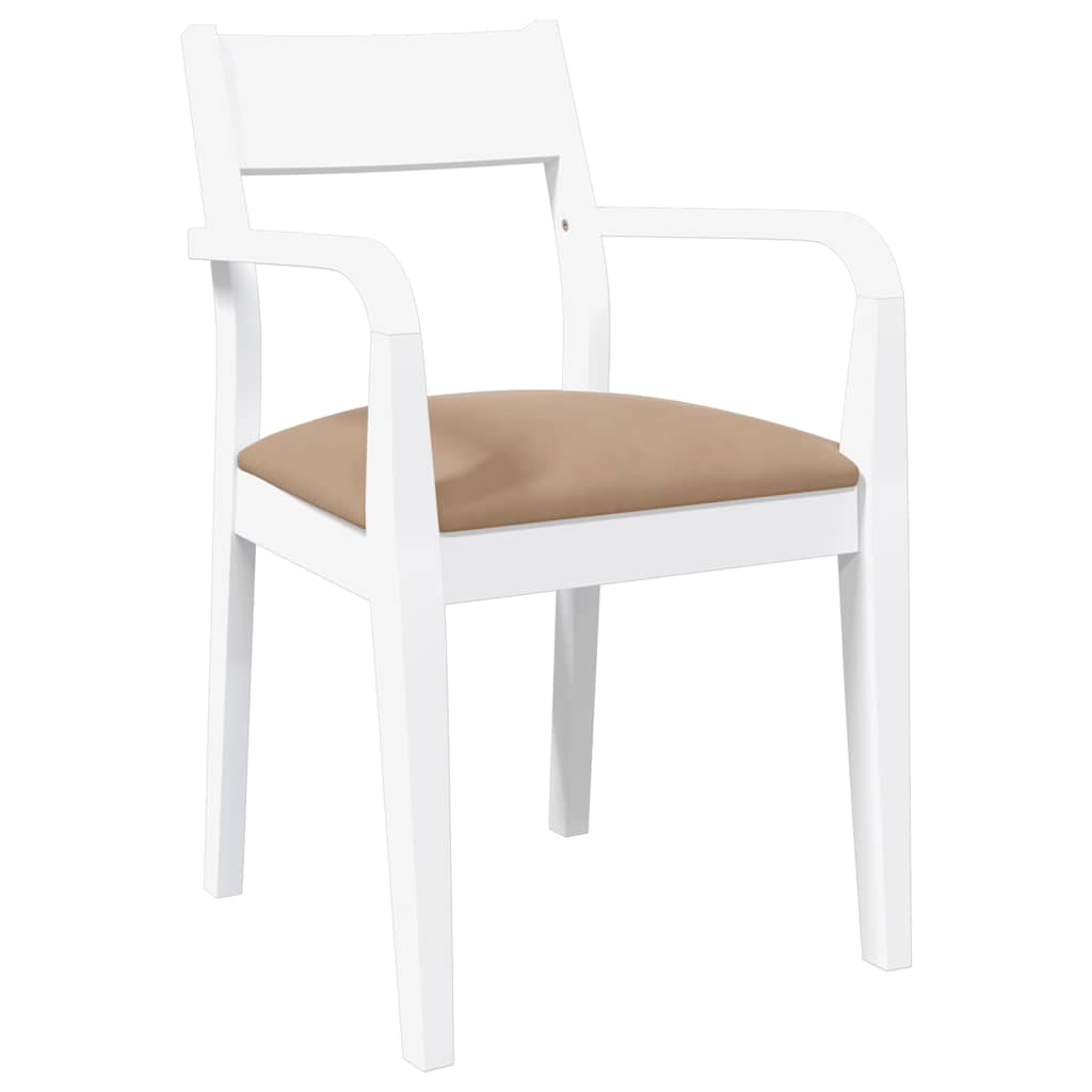 Eetkamerstoelen met kussens 2 st massief hout rubber wit is nu te koop bij PeponiXL, paradijselijk wonen!