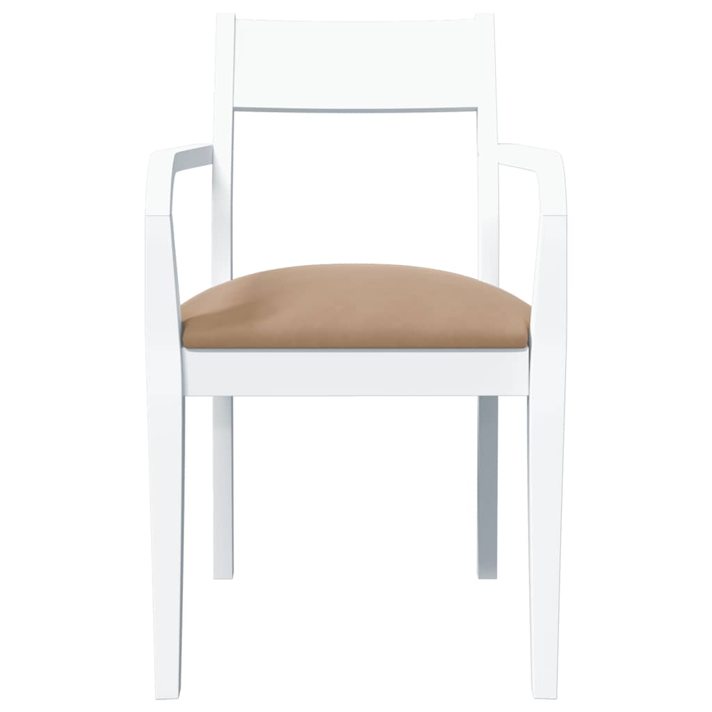 Eetkamerstoelen met kussens 2 st massief hout rubber wit is nu te koop bij PeponiXL, paradijselijk wonen!