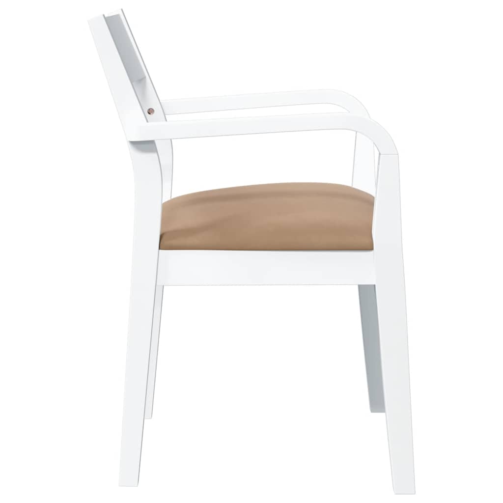 Eetkamerstoelen met kussens 2 st massief hout rubber wit is nu te koop bij PeponiXL, paradijselijk wonen!