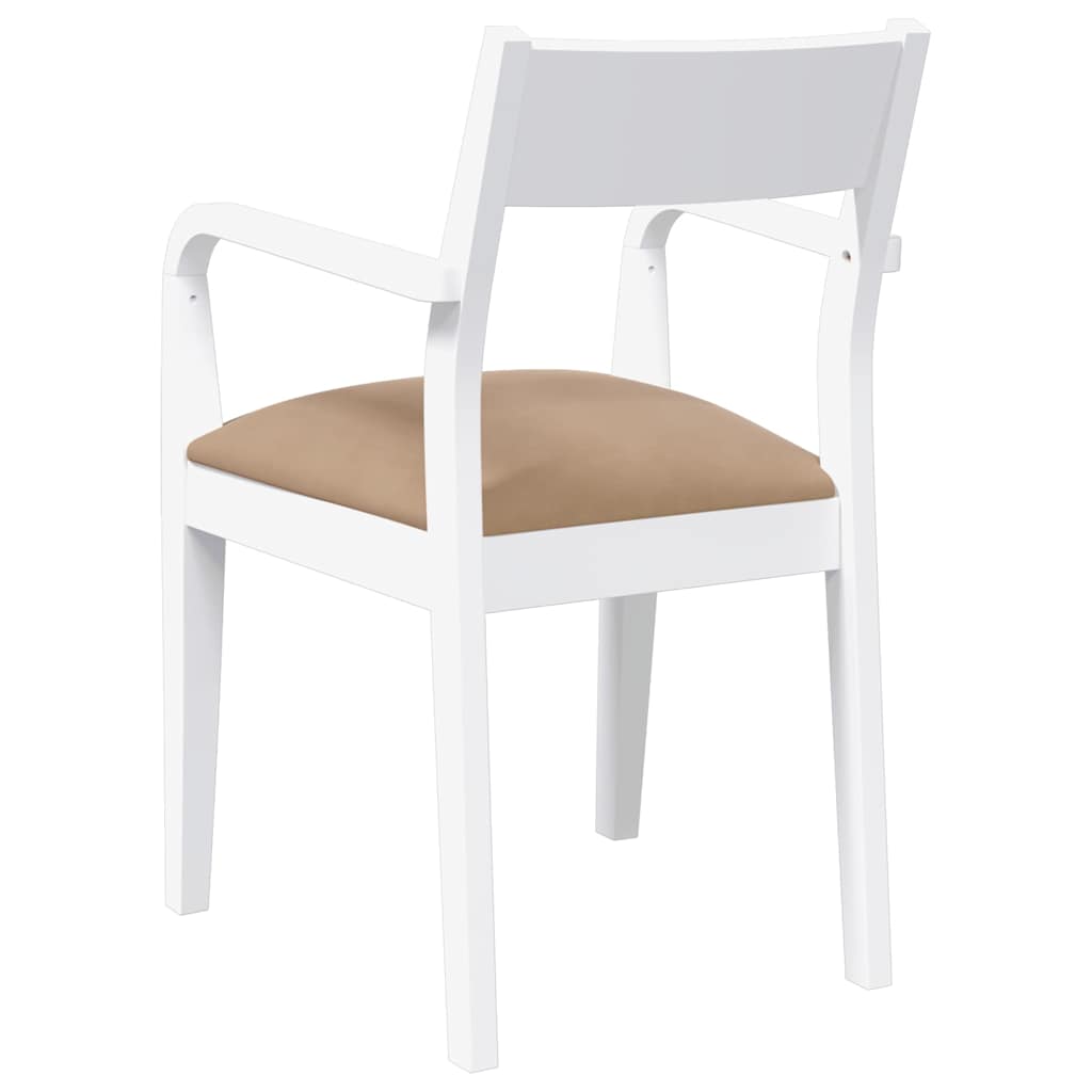 Eetkamerstoelen met kussens 2 st massief hout rubber wit is nu te koop bij PeponiXL, paradijselijk wonen!