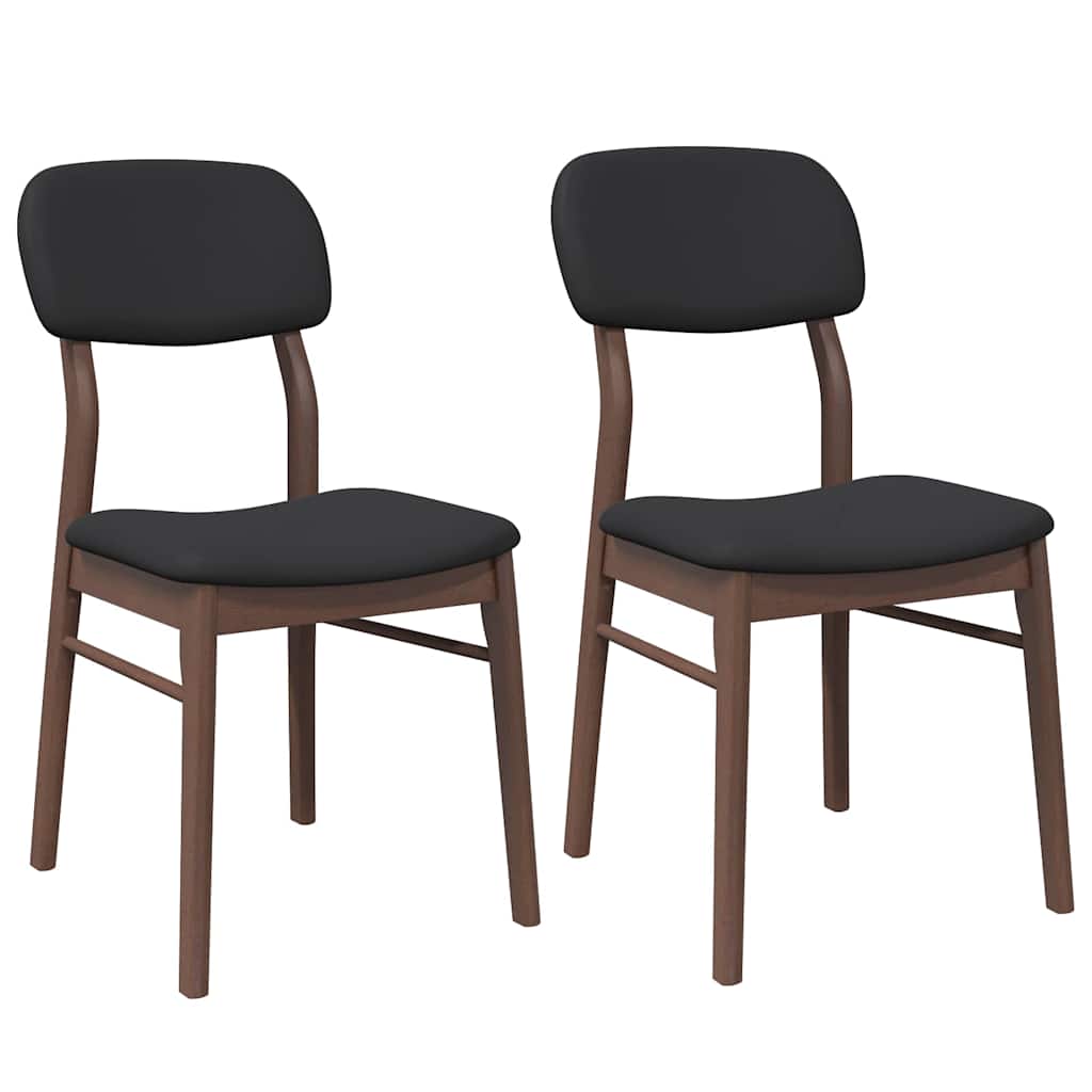 Eetkamerstoelen met kussens 2 st massief hout rubber bruin is nu te koop bij PeponiXL, paradijselijk wonen!