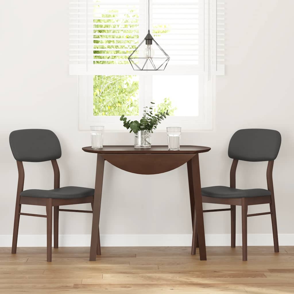Eetkamerstoelen met kussens 2 st massief hout rubber bruin is nu te koop bij PeponiXL, paradijselijk wonen!