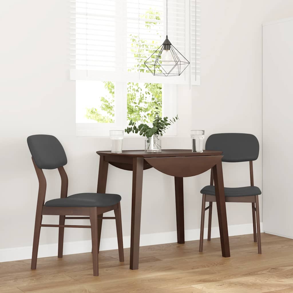Eetkamerstoelen met kussens 2 st massief hout rubber bruin is nu te koop bij PeponiXL, paradijselijk wonen!