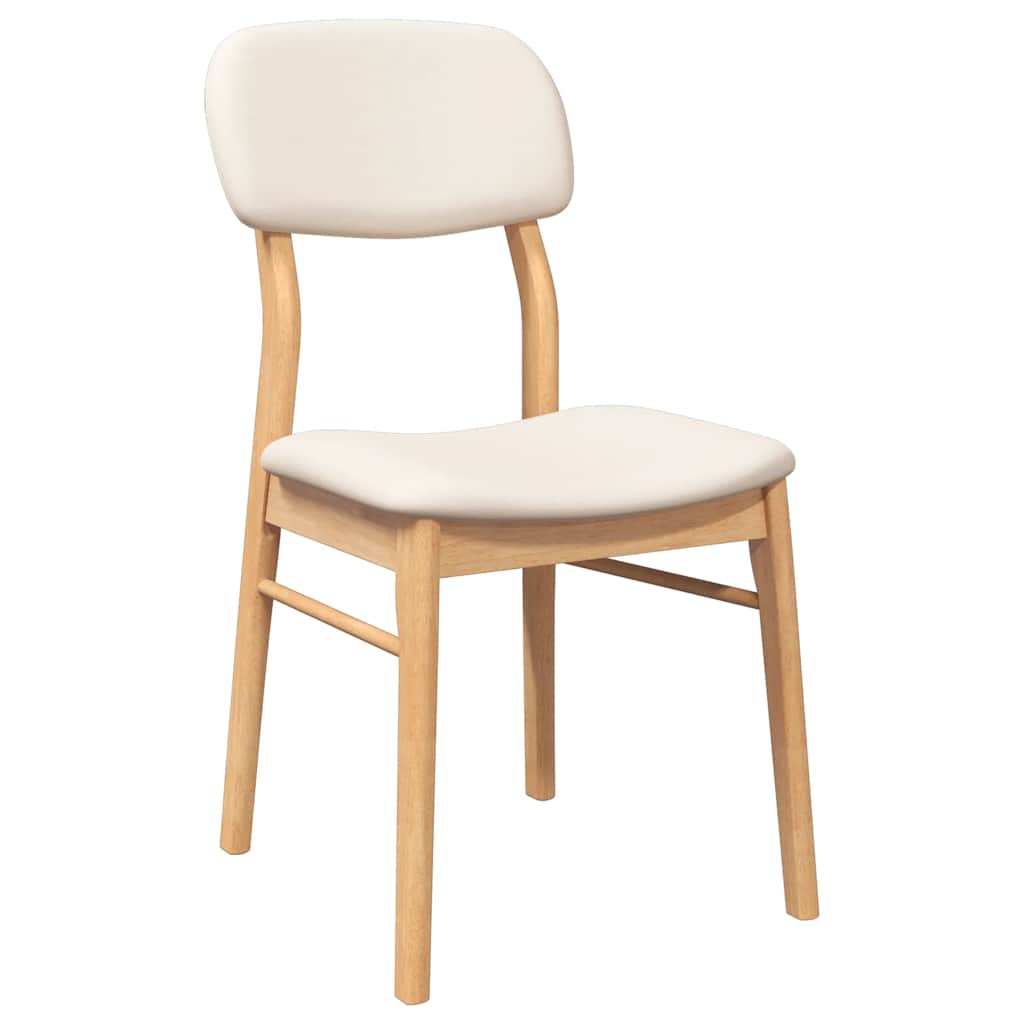 Eetkamerstoelen met kussens 2 st massief hout naturel rubber is nu te koop bij PeponiXL, paradijselijk wonen!