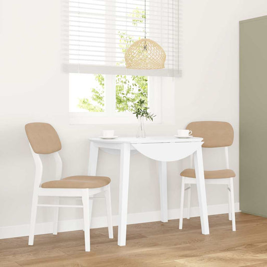 Eetkamerstoelen met kussens 2 st massief hout rubber wit is nu te koop bij PeponiXL, paradijselijk wonen!