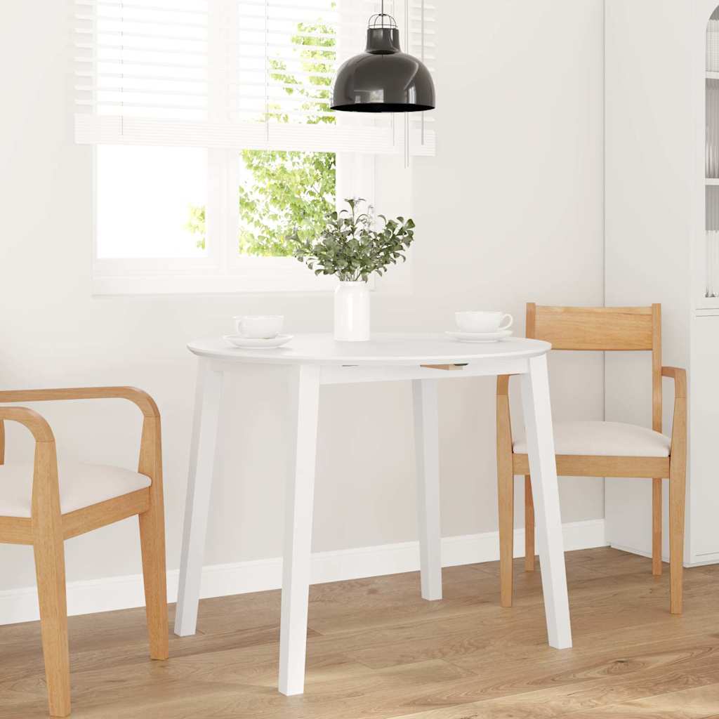 Eettafel massief hout wit rubber is nu te koop bij PeponiXL, paradijselijk wonen!