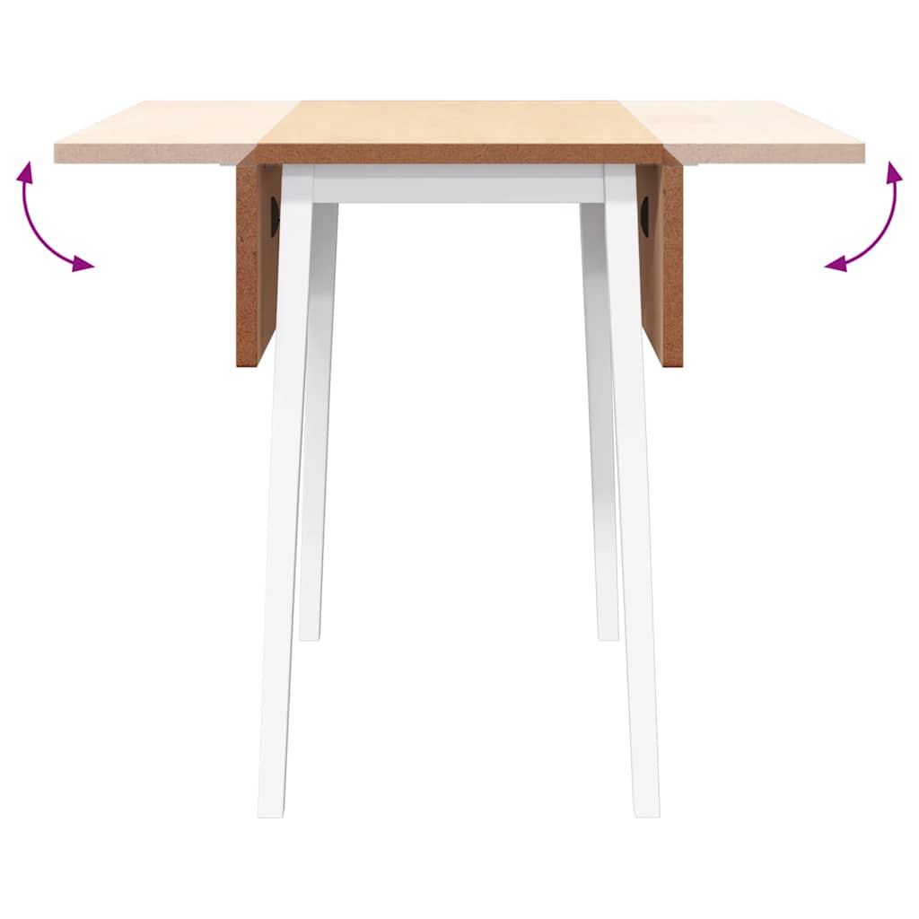 Eettafel massief hout wit rubber is nu te koop bij PeponiXL, paradijselijk wonen!