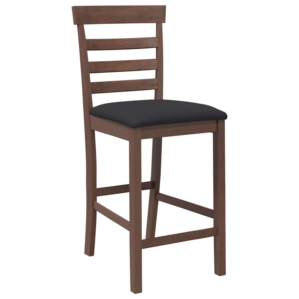 Barkrukken met kussens 2 st massief hout rubber bruin is nu te koop bij PeponiXL, paradijselijk wonen!