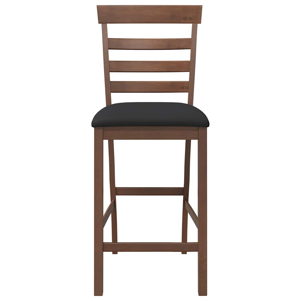 Barkrukken met kussens 2 st massief hout rubber bruin is nu te koop bij PeponiXL, paradijselijk wonen!