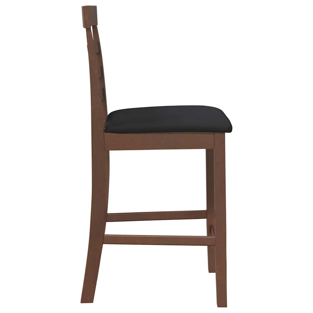 Barkrukken met kussens 2 st massief hout rubber bruin is nu te koop bij PeponiXL, paradijselijk wonen!