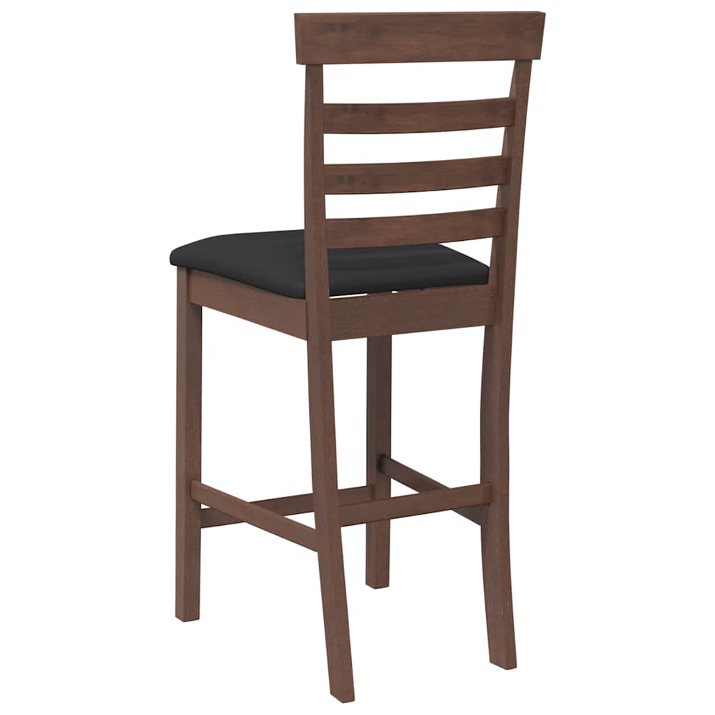 Barkrukken met kussens 2 st massief hout rubber bruin is nu te koop bij PeponiXL, paradijselijk wonen!