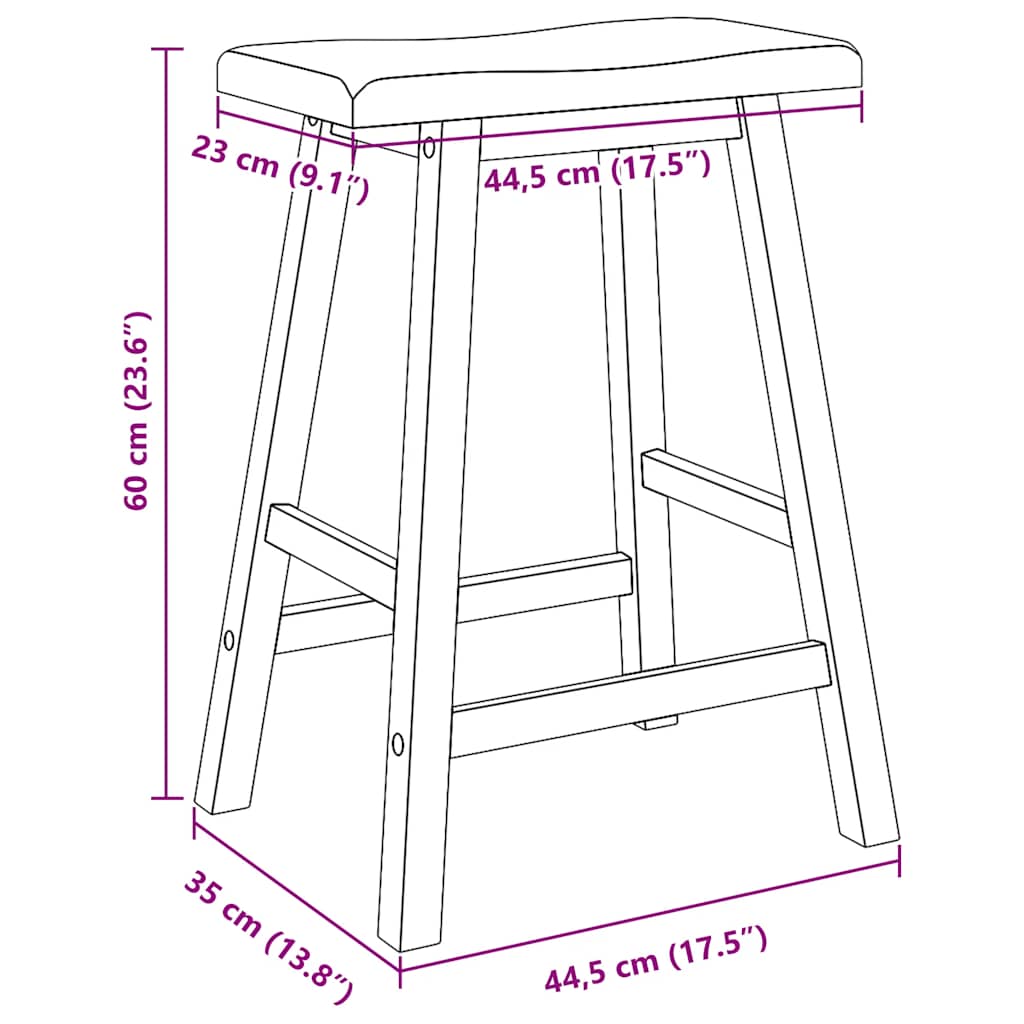 Barkrukken 2 stuks natuurlijk massief hout rubber is nu te koop bij PeponiXL, paradijselijk wonen!