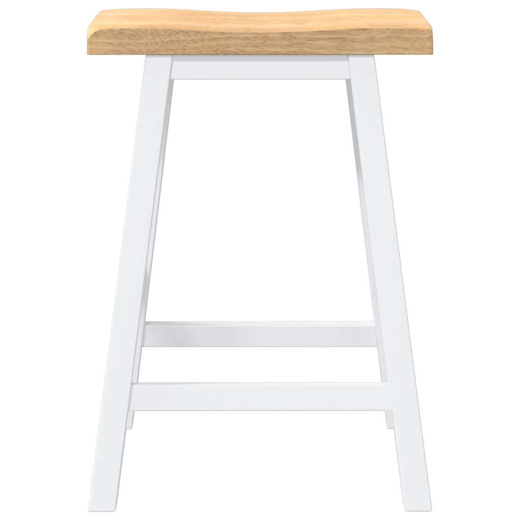 Barkrukken 2 stuks Wit Massief Hout Rubber is nu te koop bij PeponiXL, paradijselijk wonen!