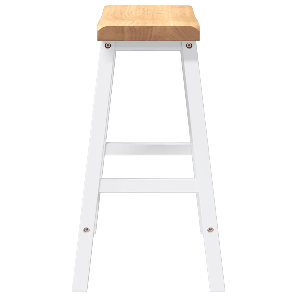 Barkrukken 2 stuks Wit Massief Hout Rubber is nu te koop bij PeponiXL, paradijselijk wonen!