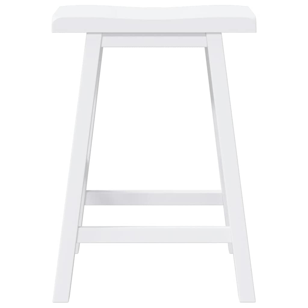 Barkrukken 2 stuks Wit Massief Hout Rubber is nu te koop bij PeponiXL, paradijselijk wonen!