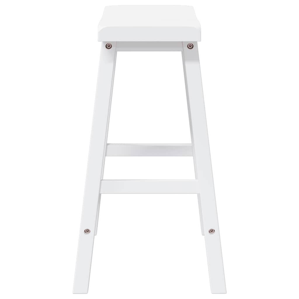 Barkrukken 2 stuks Wit Massief Hout Rubber is nu te koop bij PeponiXL, paradijselijk wonen!