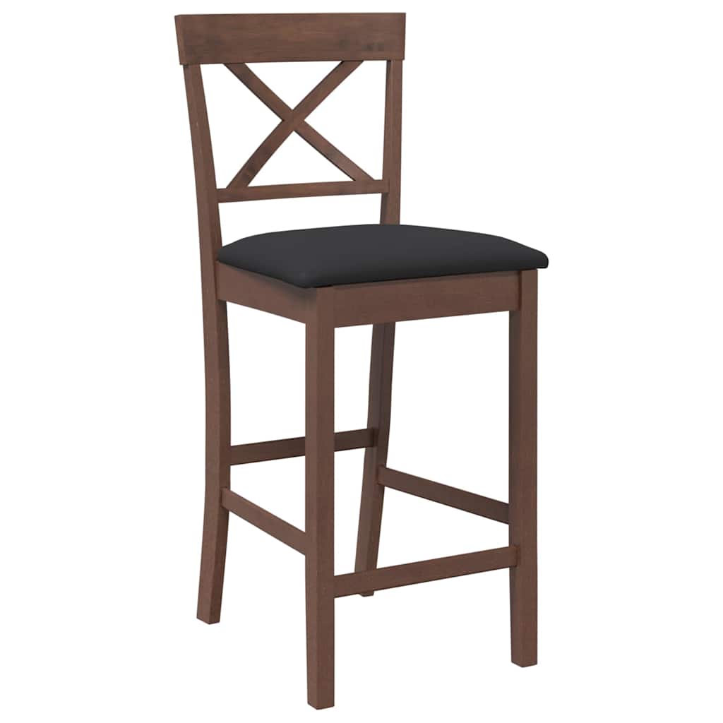 Barkrukken met kussens 2 stuks Bruin massief hout rubber is nu te koop bij PeponiXL, paradijselijk wonen!