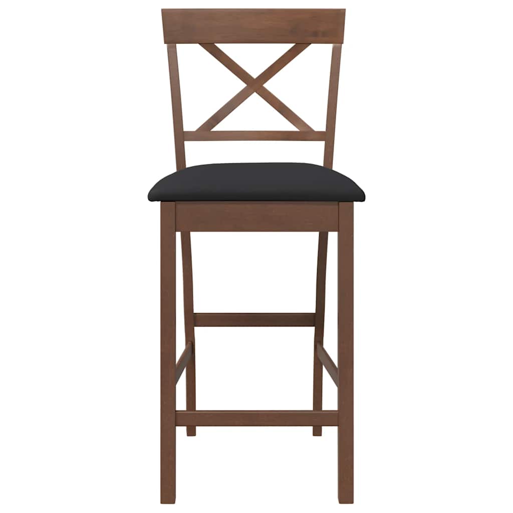 Barkrukken met kussens 2 stuks Bruin massief hout rubber is nu te koop bij PeponiXL, paradijselijk wonen!