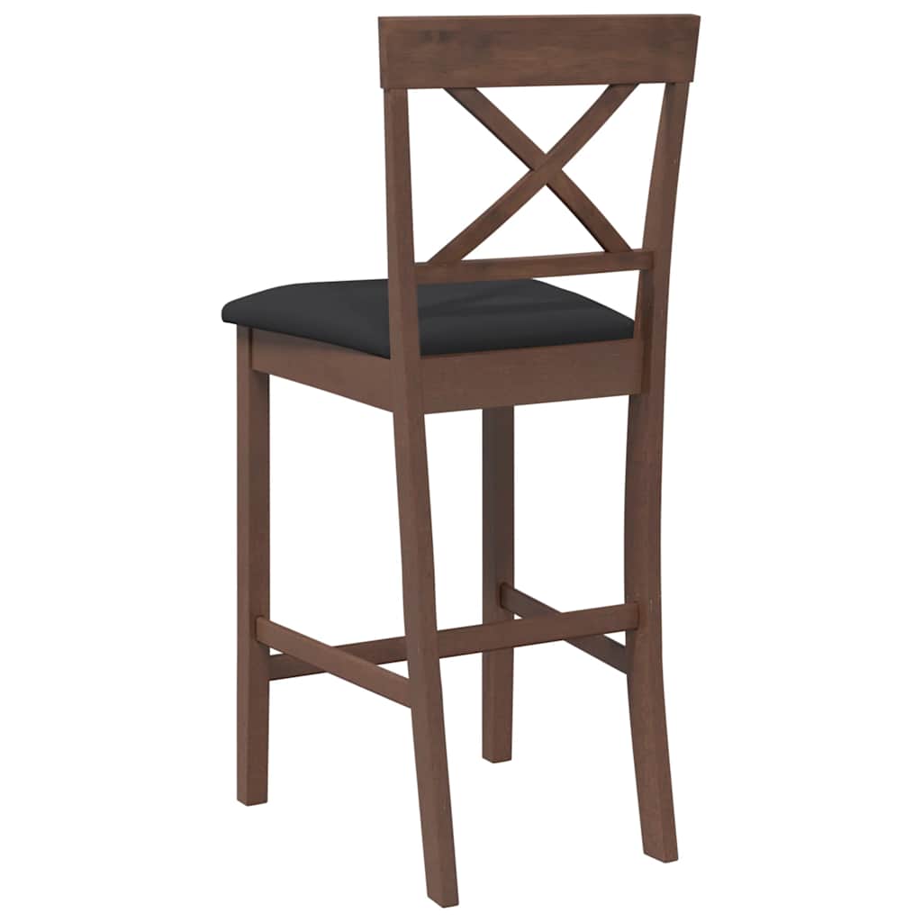 Barkrukken met kussens 2 stuks Bruin massief hout rubber is nu te koop bij PeponiXL, paradijselijk wonen!
