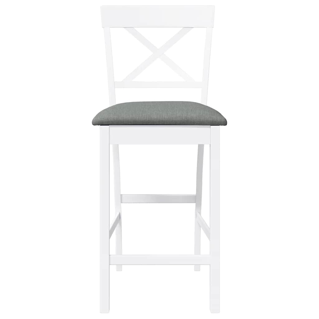 Barkrukken met kussens 2 stuks wit massief hout rubber is nu te koop bij PeponiXL, paradijselijk wonen!