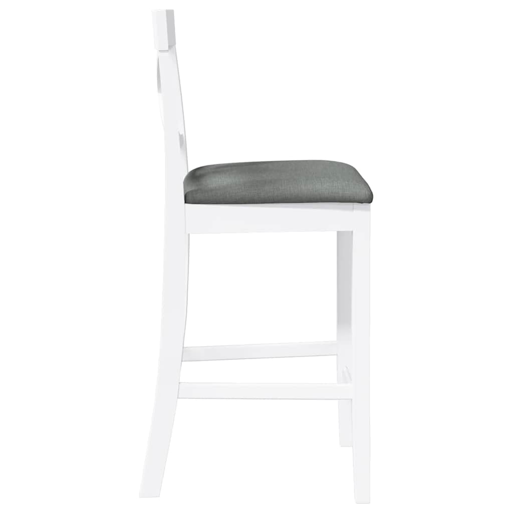 Barkrukken met kussens 2 stuks wit massief hout rubber is nu te koop bij PeponiXL, paradijselijk wonen!