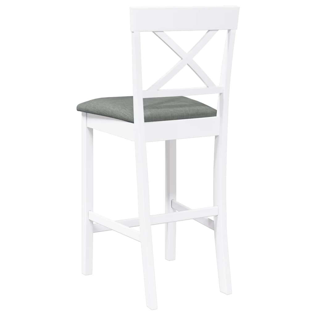 Barkrukken met kussens 2 stuks wit massief hout rubber is nu te koop bij PeponiXL, paradijselijk wonen!