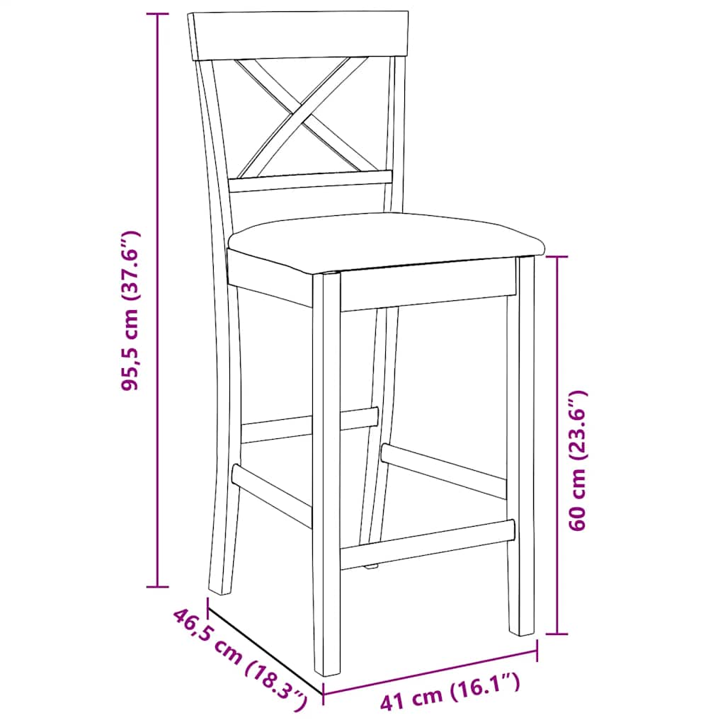 Barkrukken met kussens 2 stuks wit massief hout rubber is nu te koop bij PeponiXL, paradijselijk wonen!