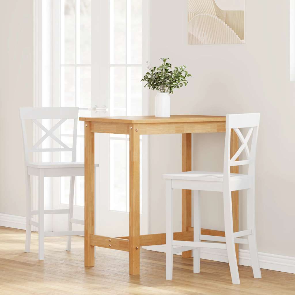 Barkrukken 2 stuks Wit Massief Hout Rubber is nu te koop bij PeponiXL, paradijselijk wonen!