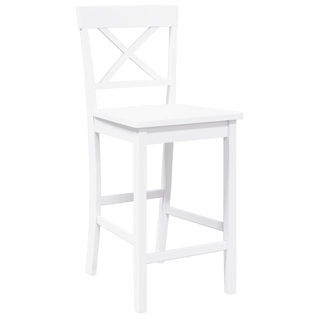 Barkrukken 2 stuks Wit Massief Hout Rubber is nu te koop bij PeponiXL, paradijselijk wonen!