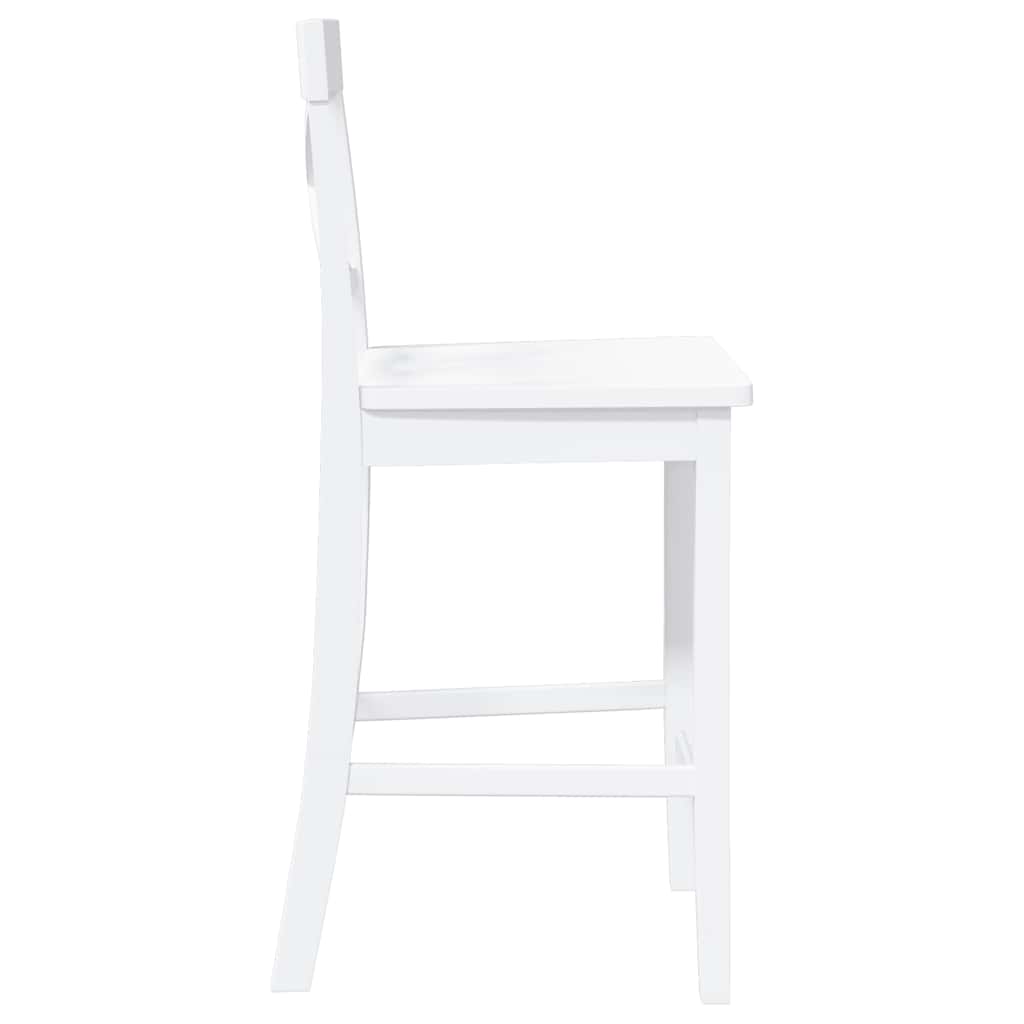 Barkrukken 2 stuks Wit Massief Hout Rubber is nu te koop bij PeponiXL, paradijselijk wonen!