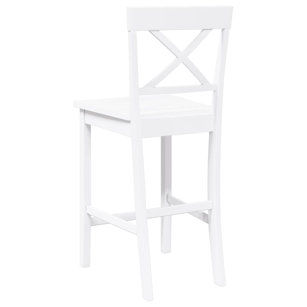 Barkrukken 2 stuks Wit Massief Hout Rubber is nu te koop bij PeponiXL, paradijselijk wonen!