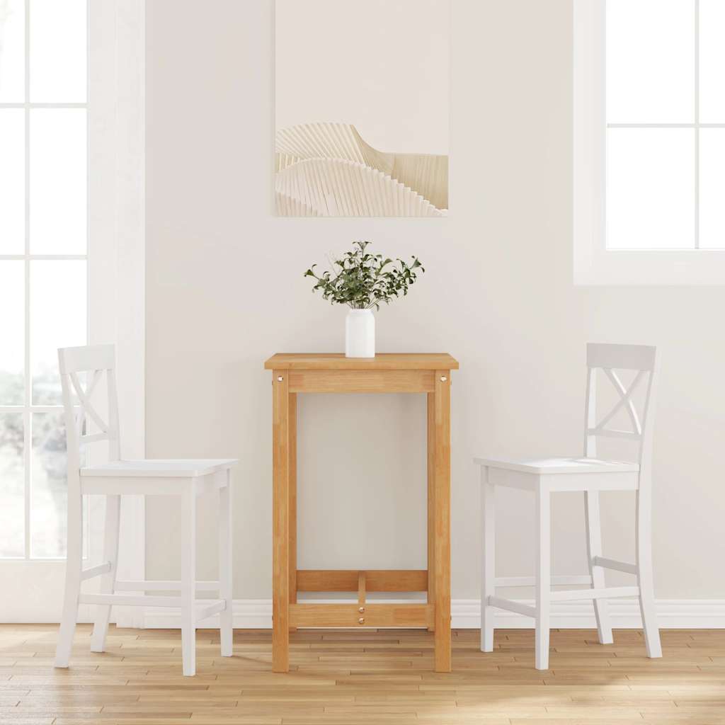 Barkrukken 2 stuks Wit Massief Hout Rubber is nu te koop bij PeponiXL, paradijselijk wonen!