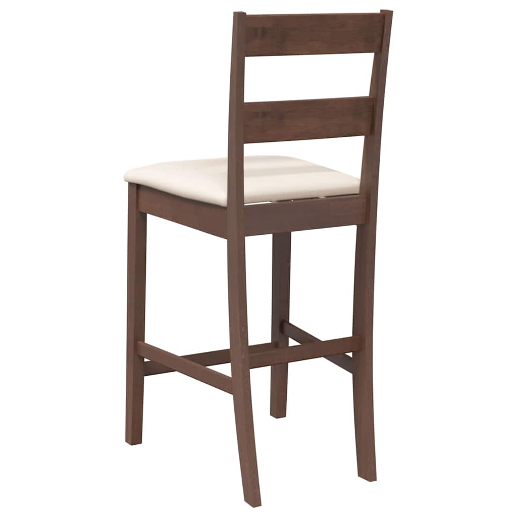 Barkrukken met kussens 2 st massief hout rubber bruin is nu te koop bij PeponiXL, paradijselijk wonen!