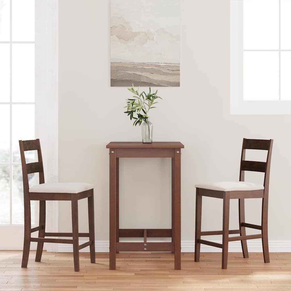 Barkrukken met kussens 2 st massief hout rubber bruin is nu te koop bij PeponiXL, paradijselijk wonen!