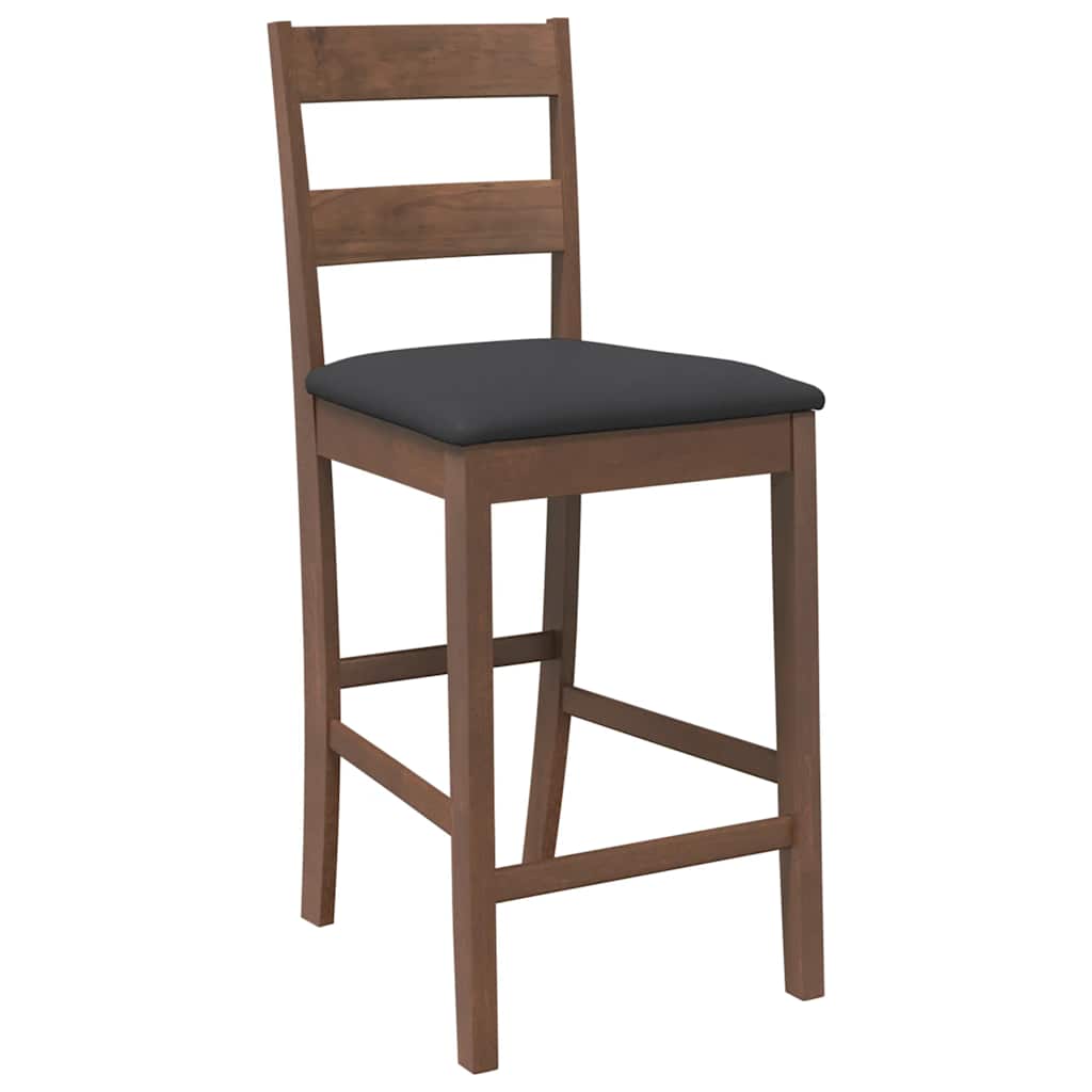 Barkrukken met kussens 2 st massief hout rubber bruin is nu te koop bij PeponiXL, paradijselijk wonen!