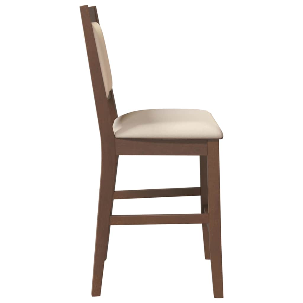 Barkrukken met kussens 2 stuks Bruin massief hout rubber is nu te koop bij PeponiXL, paradijselijk wonen!