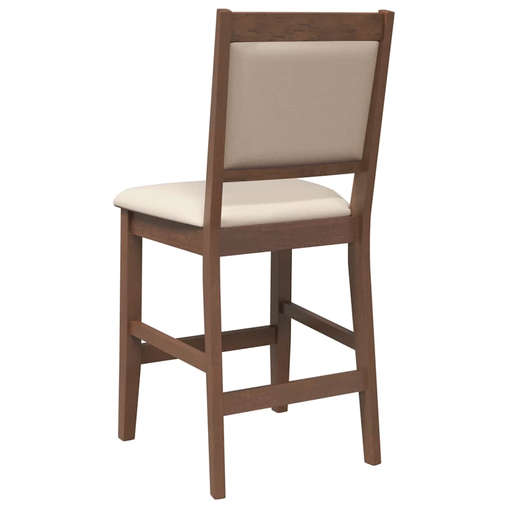 Barkrukken met kussens 2 stuks Bruin massief hout rubber is nu te koop bij PeponiXL, paradijselijk wonen!