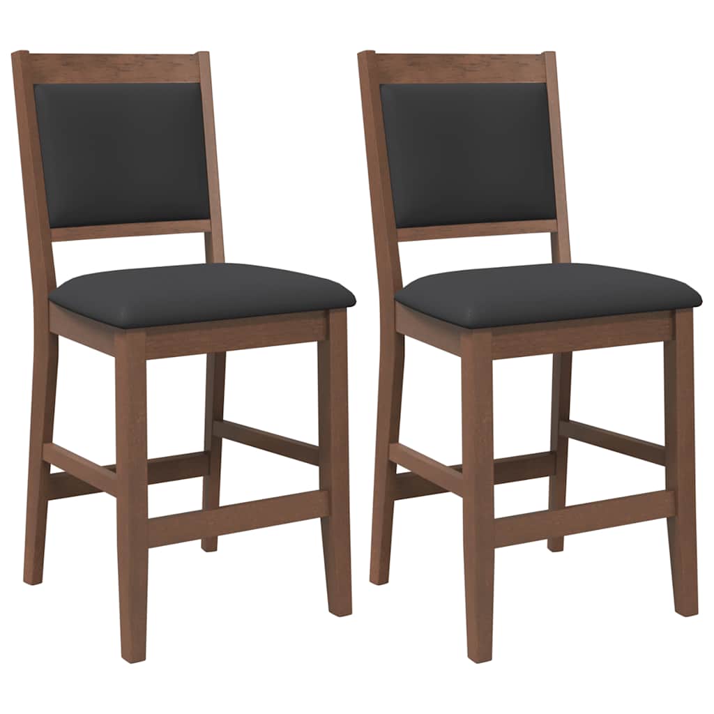 Barkrukken met kussens 2 stuks Bruin massief hout rubber is nu te koop bij PeponiXL, paradijselijk wonen!