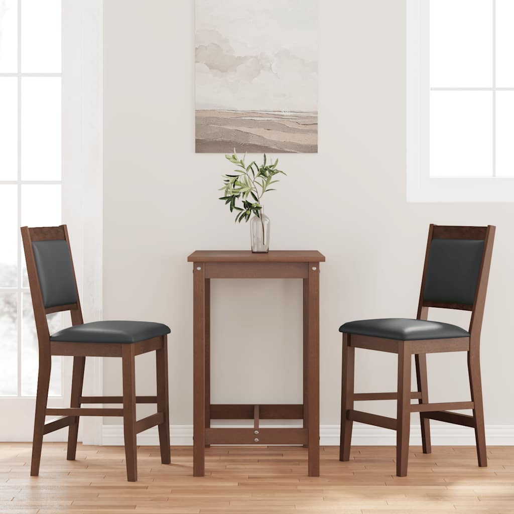Barkrukken met kussens 2 stuks Bruin massief hout rubber is nu te koop bij PeponiXL, paradijselijk wonen!