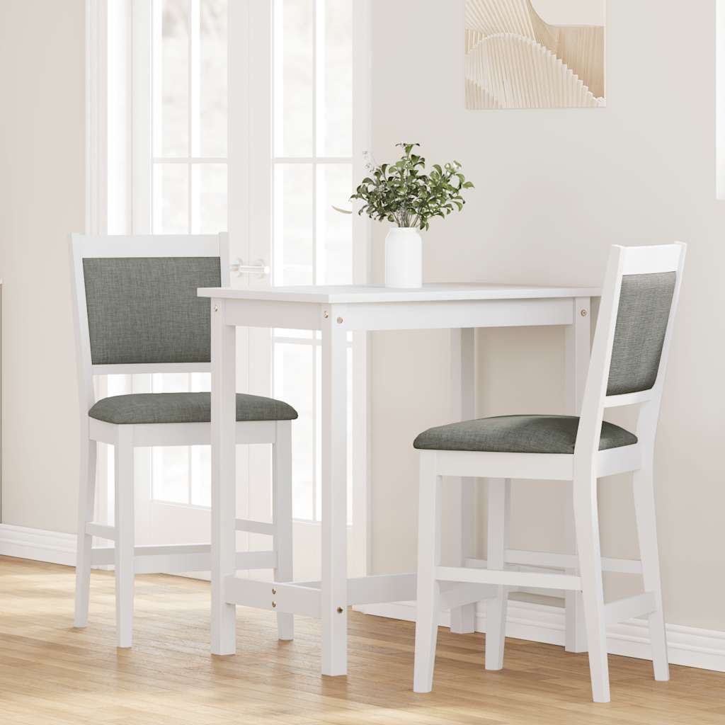 Barkrukken met kussens 2 stuks wit massief hout rubber is nu te koop bij PeponiXL, paradijselijk wonen!