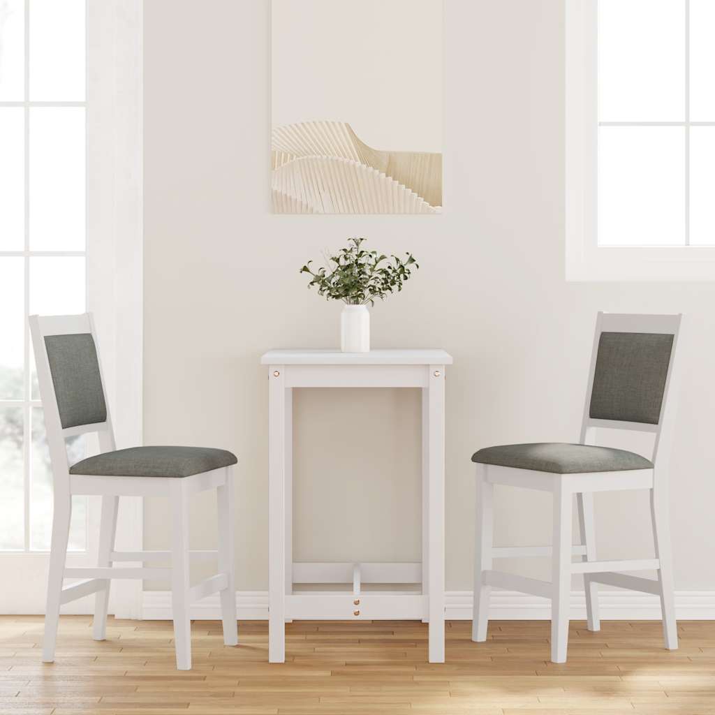 Barkrukken met kussens 2 stuks wit massief hout rubber is nu te koop bij PeponiXL, paradijselijk wonen!