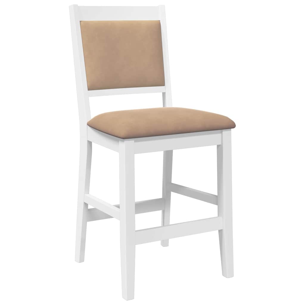 Barkrukken met kussens 2 stuks wit massief hout rubber is nu te koop bij PeponiXL, paradijselijk wonen!
