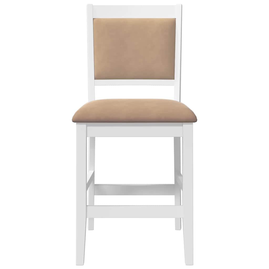 Barkrukken met kussens 2 stuks wit massief hout rubber is nu te koop bij PeponiXL, paradijselijk wonen!