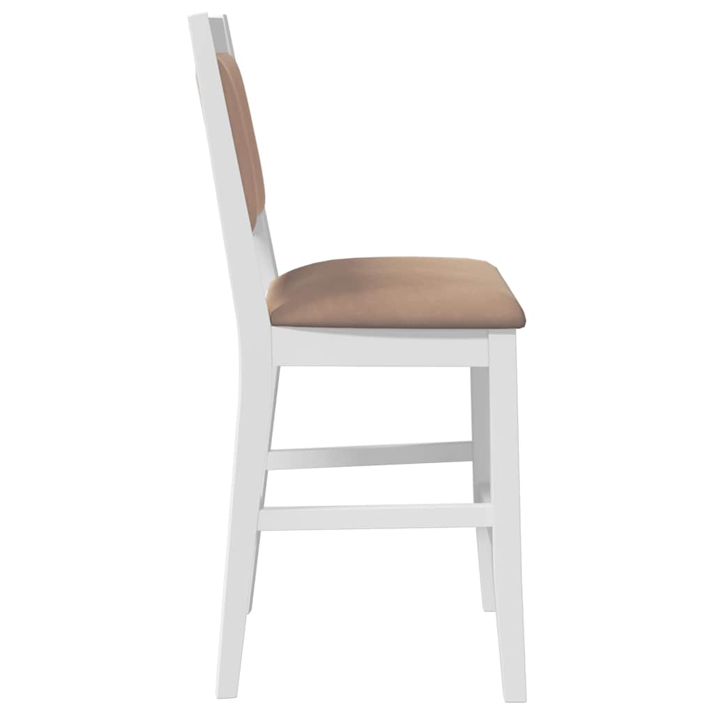 Barkrukken met kussens 2 stuks wit massief hout rubber is nu te koop bij PeponiXL, paradijselijk wonen!