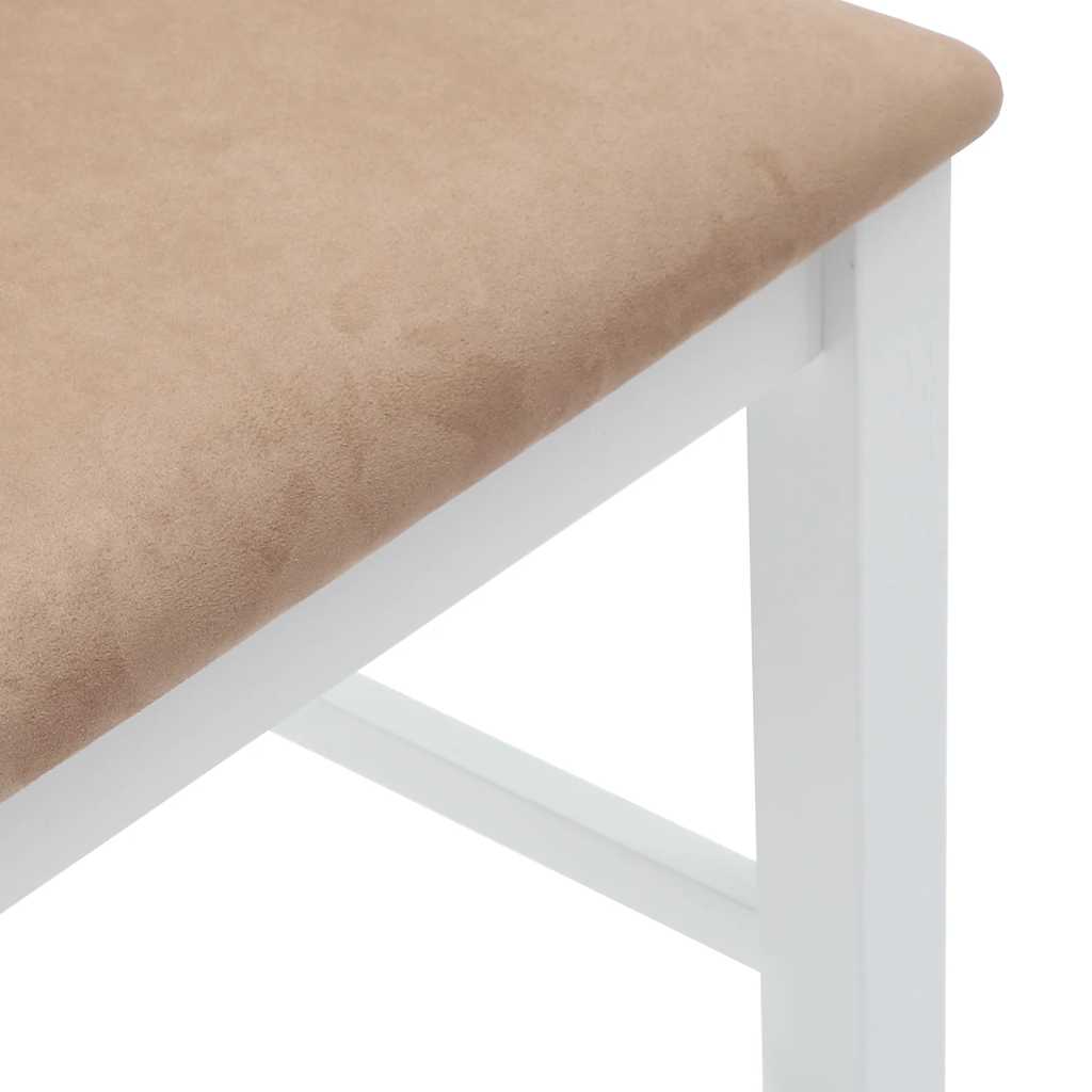 Barkrukken met kussens 2 stuks wit massief hout rubber is nu te koop bij PeponiXL, paradijselijk wonen!